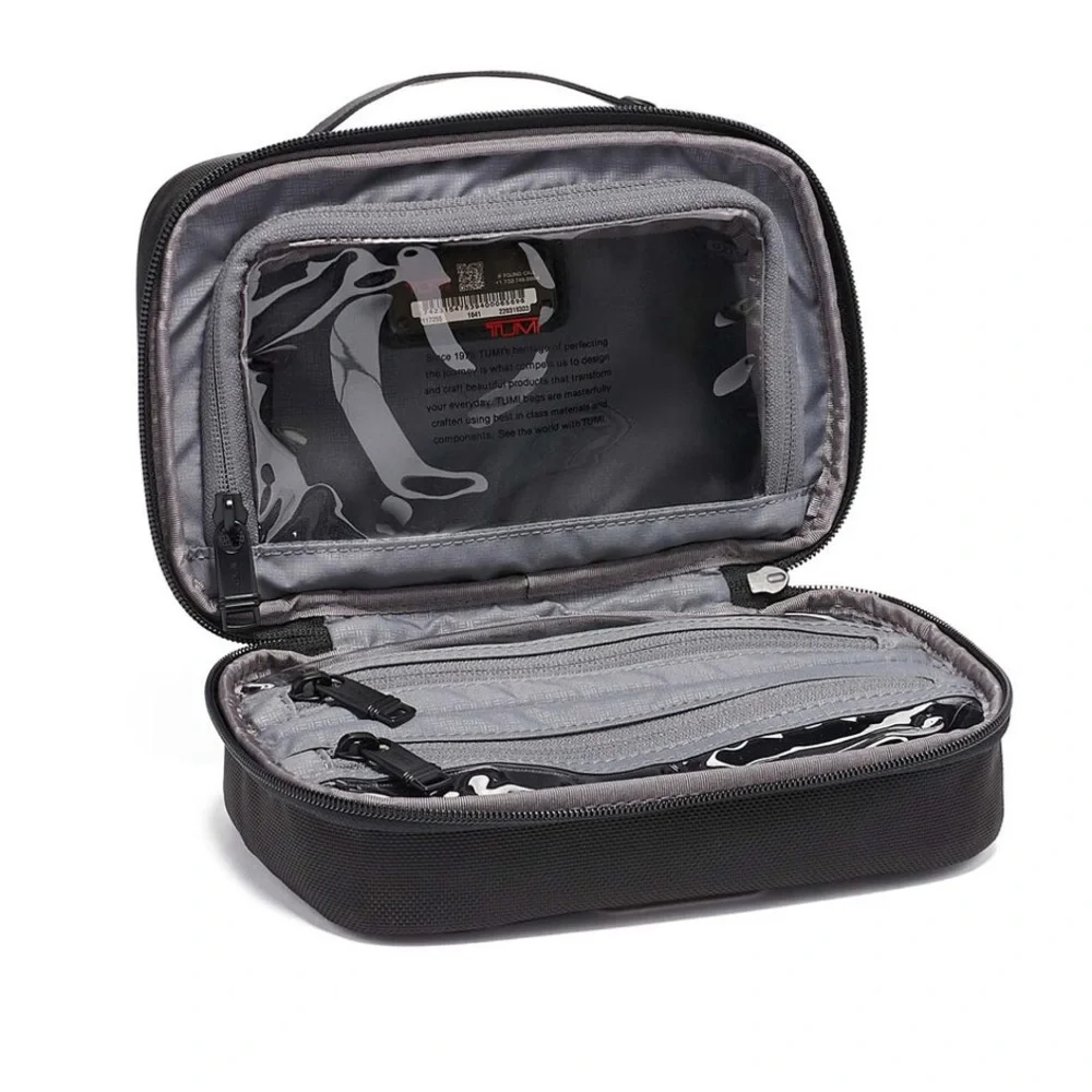 TUMI • Black Split Travel Kit Cosmetic Bag Cade Mean Girls Musical Custom Make - Picture 3 of 5
